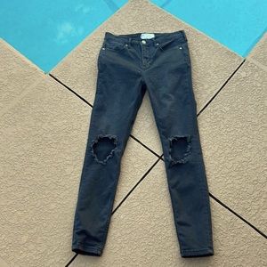 Free People Faded Black High Rise Skinny Jeans Sz 27